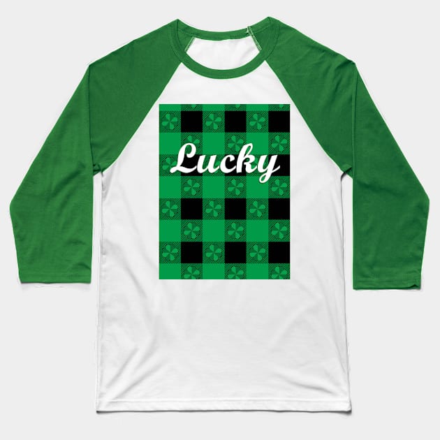 Lucky Clover pattern Baseball T-Shirt by Geoji 